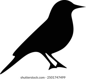 Bird icon, silhouette black vector clip art illustration