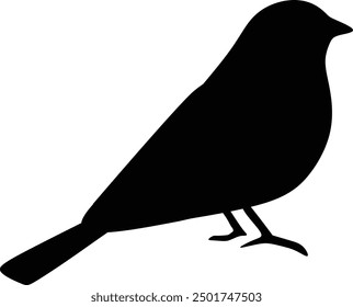 Bird icon, silhouette black vector clip art illustration
