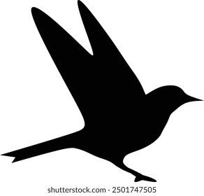 Bird icon, silhouette black vector clip art illustration