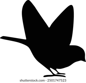 Bird icon, silhouette black vector clip art illustration