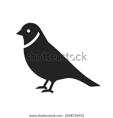 Bird icon silhouette. Vector logo of a bird standing. Illustration side view isolated on white background.