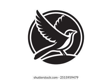 Bird icon silhouette vector with white background
