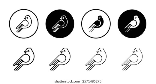 bird icon Simple outline illustration set