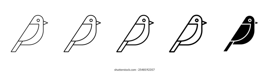 Vogelsymbol Einfache dünne Linie Logo-Set
