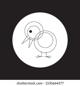 Bird icon - simple vector - circles