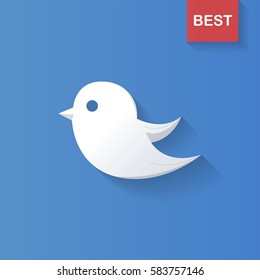 Bird icon. Social media sign vector.