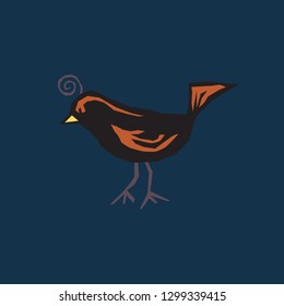 Bird icon, bird symbol. Flat vector sign isolated on blue background. Simple vector illustration for graphic and web design.