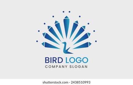 Bird icon symbol peacock minimalist modern logo design icon template