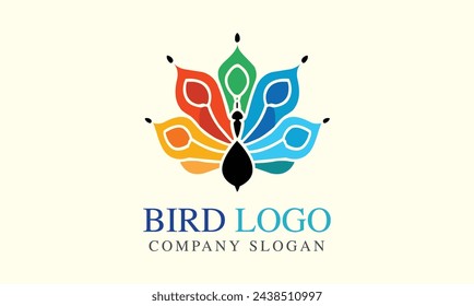 Bird icon symbol peacock minimalist modern logo design icon template