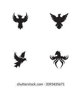 Vogelsymbol und Vektorgrafik mit Symbolen