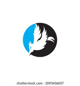 Icono de pájaro e ilustración del vector de símbolo