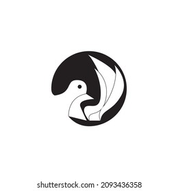 Icono de pájaro e ilustración del vector de símbolo