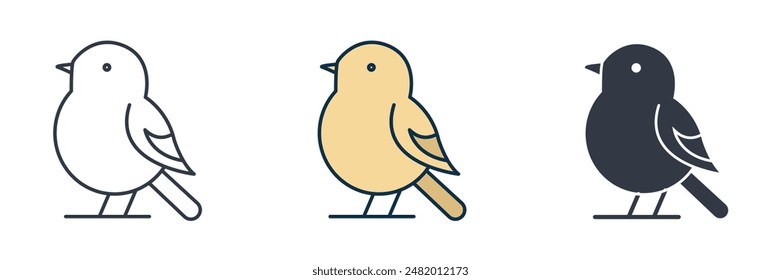 Icono de pájaro Ilustración vectorial aislada sobre fondo blanco