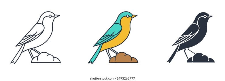 Bird icon symbol vector illustration isolated on white background