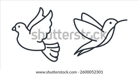 Bird icon symbol vector sign isolated on white background illustration for graphic and web design