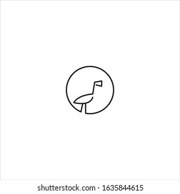 Bird Icon template design in Vector illustration. Black Logo And White Backround 