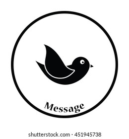 Bird icon. Thin circle design. Vector illustration.