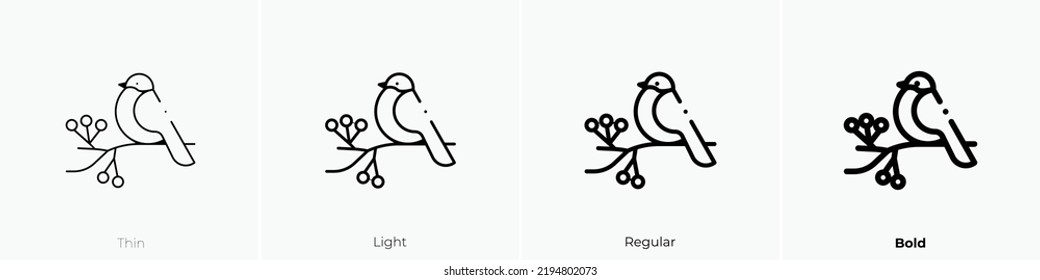 bird icon. Thin, Light Regular And Bold style design isolated on white background