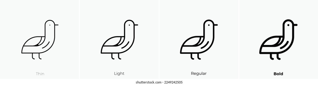 bird icon. Thin, Light Regular And Bold style design isolated on white background