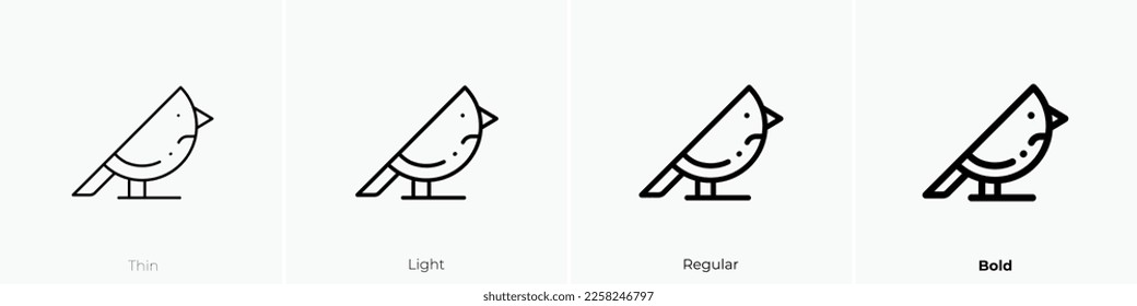 bird icon. Thin, Light Regular And Bold style design isolated on white background