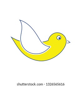 Icono de pájaro. Diseño delgado de línea. Ilustración vectorial.