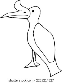 Bird icon, thin line style, flat design, hand drawn, hand drawn illustration