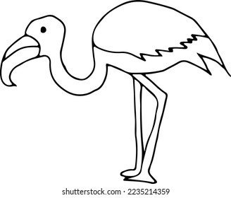Bird icon, thin line style, flat design, hand drawn, hand drawn illustration