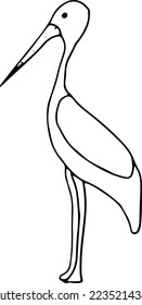Bird icon, thin line style, flat design, hand drawn, hand drawn illustration