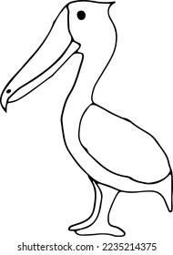 Bird icon, thin line style, flat design, hand drawn, hand drawn illustration