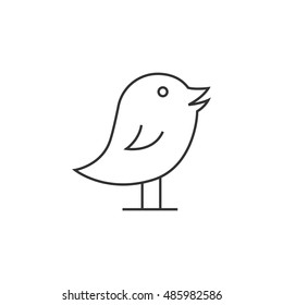 Bird icon in thin outline style. 