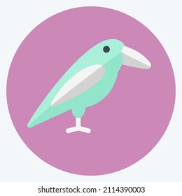 Bird Icon in trendy flat style isolated on soft blue background