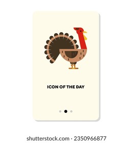 Bird icon. Turkey isolated sign. Nature, wildlife, fauna concept. Vector illustration symbol elements for web design