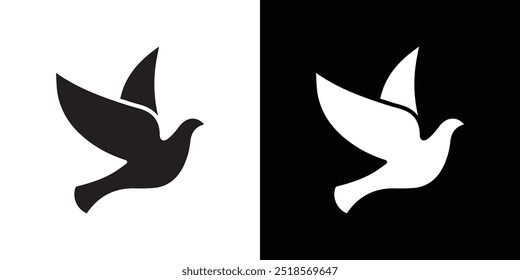 bird icon Vector flat thin line illustration