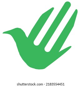 A bird icon vector in green color.