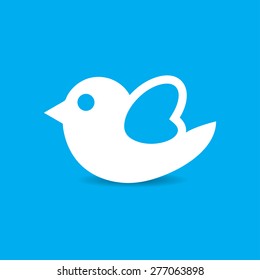 Bird icon vector illustration with shadow