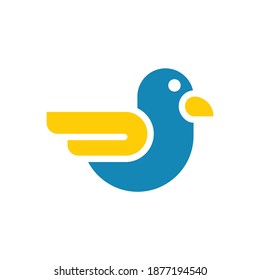 plantilla de ilustración de vector de icono de pájaro