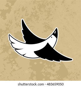 Bird icon. Bird Vector isolated on white background. Flat vector illustration in black. EPS 10
