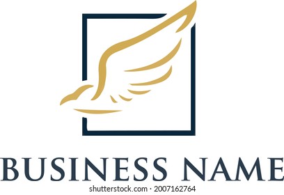 Icono de pájaro logotipo vectorial para negocios lujoso apartamento símbolo del logo del hotel real con águila halcón volador ilustración del ala 