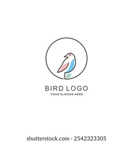 Bird icon vector logo design with creative concept Premium Vector