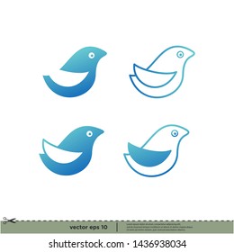bird icon vector logo template