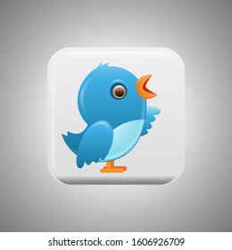 bird Icon vector, bird symbol isolated for button design.