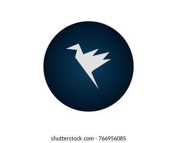 Bird icon vector.Icon symbol isolated on blue background. Navigation map, gps, direction, placecontact, search concept.Vector illustration EPS 10