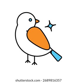 Vogelsymbol auf weißem Hintergrund, Vektorgrafik