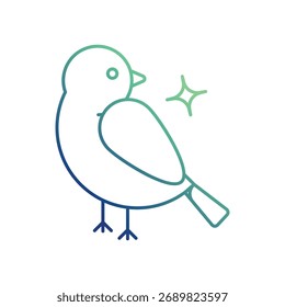 Icono de pájaro con fondo blanco Vector Ilustración de stock