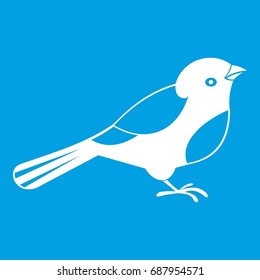 Bird icon white isolated on blue background vector illustration