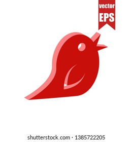 Bird icon.Isometric and 3D view.