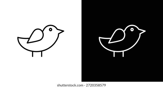 Vogelsymbole schwarz-weißer Vektor, Liniensymbol-Set.