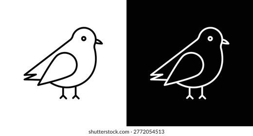 Bird icons set with editable black and white stroke line style for ui designs
