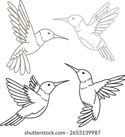 Vogel Icons Set - Minimalistisches und flaches EPS Style Design