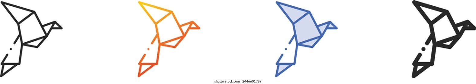 bird icon.Thin Linear, Gradient, Blue Stroke and bold Style Design Isolated On White Background